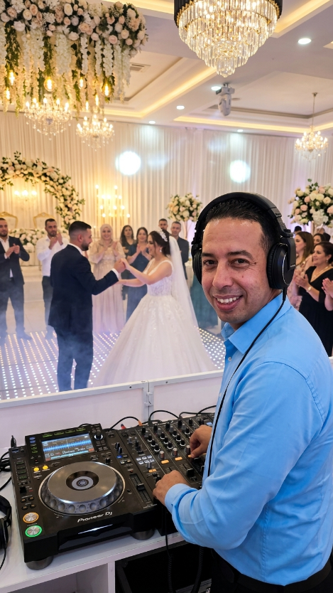 DJ Karim Franco mixant lors d'un mariage à la Côte d'Azur